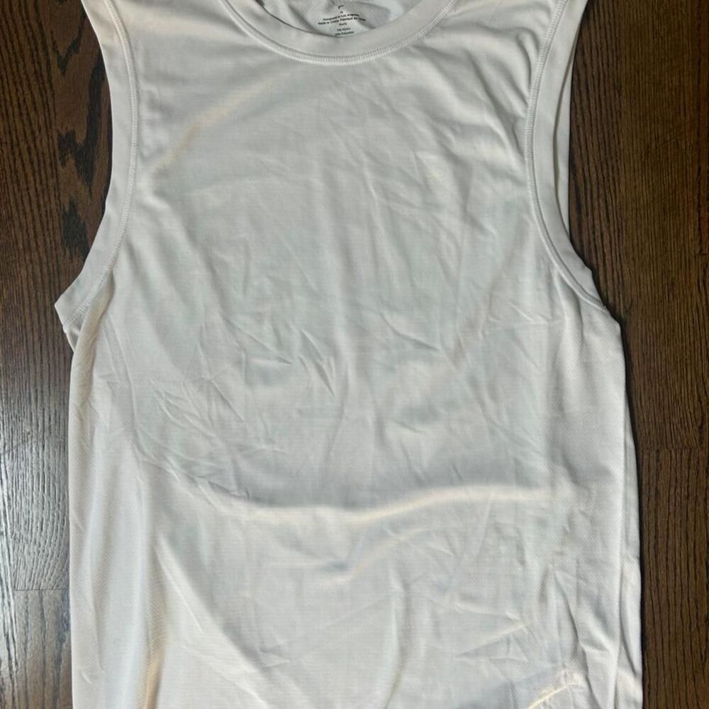 Fabletics Men's White and Cream Vest